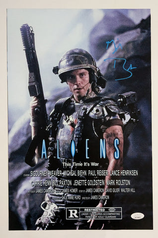 MICHAEL BIEHN Signed ALIENS 11x17 Poster Autograph Hicks JSA COA