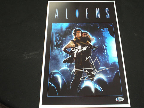 MICHAEL BIEHN Signed ALIENS 11x17 Poster Autograph Hicks JSA BAS BECKETT QR  A