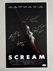 Neve CAMPBELL - Roger JACKSON - LILLARD - ULRICH 4x Signed SCREAM 11x17 POSTER GHOSTFACE Autograph BAS JSA COA A