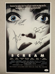 Neve CAMPBELL - Roger JACKSON - LILLARD - ULRICH 4x Signed SCREAM 11x17 POSTER GHOSTFACE Autograph BAS JSA COA B