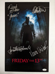 Friday the 13th 2009 CAST 4X Signed 11x17 Poster Derek Mears Nana Visitor + JSA COA