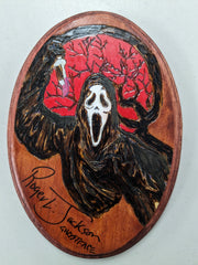 ROGER JACKSON Signed SCREAM Wood Plaque GHOSTFACE Autograph JSA COA