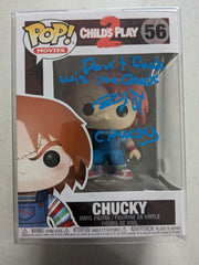 BRAD DOURIF Signed FUNKO POP Inscription Child's Play Voice of CHUCKY JSA COA