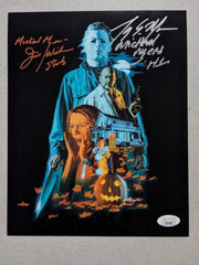 TONY MORAN & JIM WINBURN Signed HALLOWEEN 8x10 Photo MICHAEL MYERS JSA COA aos