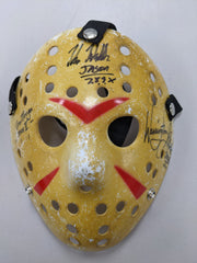 KANE HODDER TOM MORGA WARRINGTON GILLETTE 3X Signed Hockey MASK JASON VOORHEES Autograph Friday the 13th BAS JSA