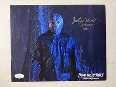 JOHNNY HOCK Signed 8x10 Photo JASON VOORHEES Friday the 13th Part 5 RARE Autograph BAS JSA woods