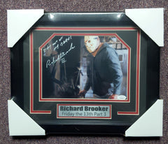 RICHARD BROOKER Signed 8x10 Photo FRAMED Halloween Friday 13th 3 BAS JSA COA