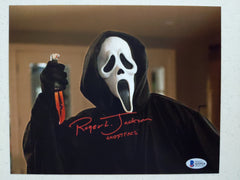 ROGER JACKSON Signed SCREAM 8x10 Photo GHOSTFACE Autograph BAS JSA COA H red