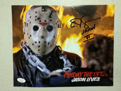 CJ GRAHAM Signed JASON VOORHEES 8X10 Photo Autograph FRIDAY the 13th PART 6 BAS JSA X