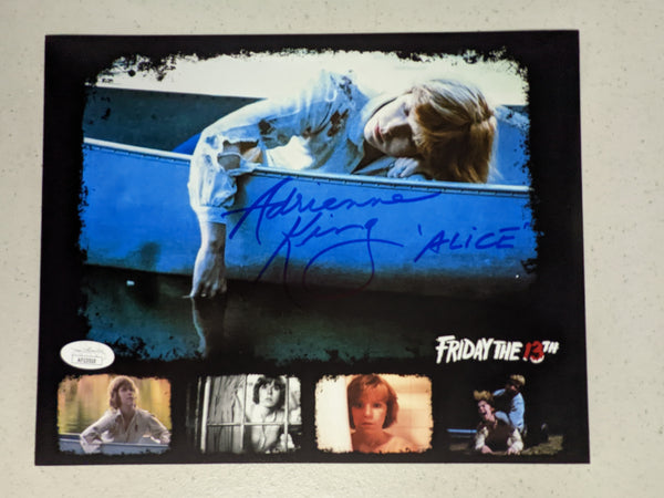 Adrienne King autographed 8x10 photo as Alice from Friday the 13th, with Beckett or JSA COA B authentication.