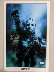 KANE HODDER Signed 11x17 Art Poster #13/50 Jason Voorhees Friday 13th BAS JSA